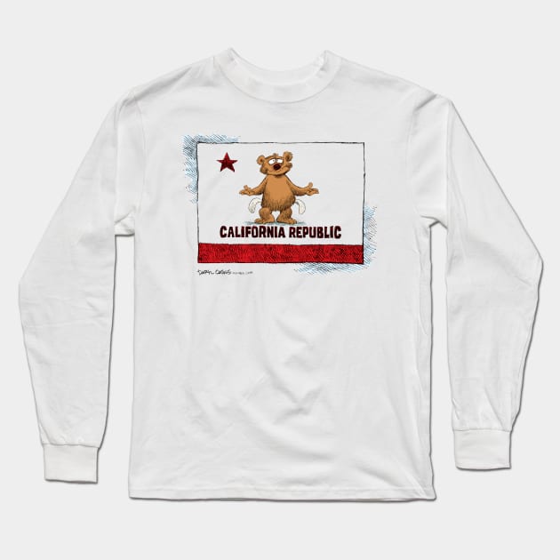California Bear Pockets Long Sleeve T-Shirt by Cagle Cartoons